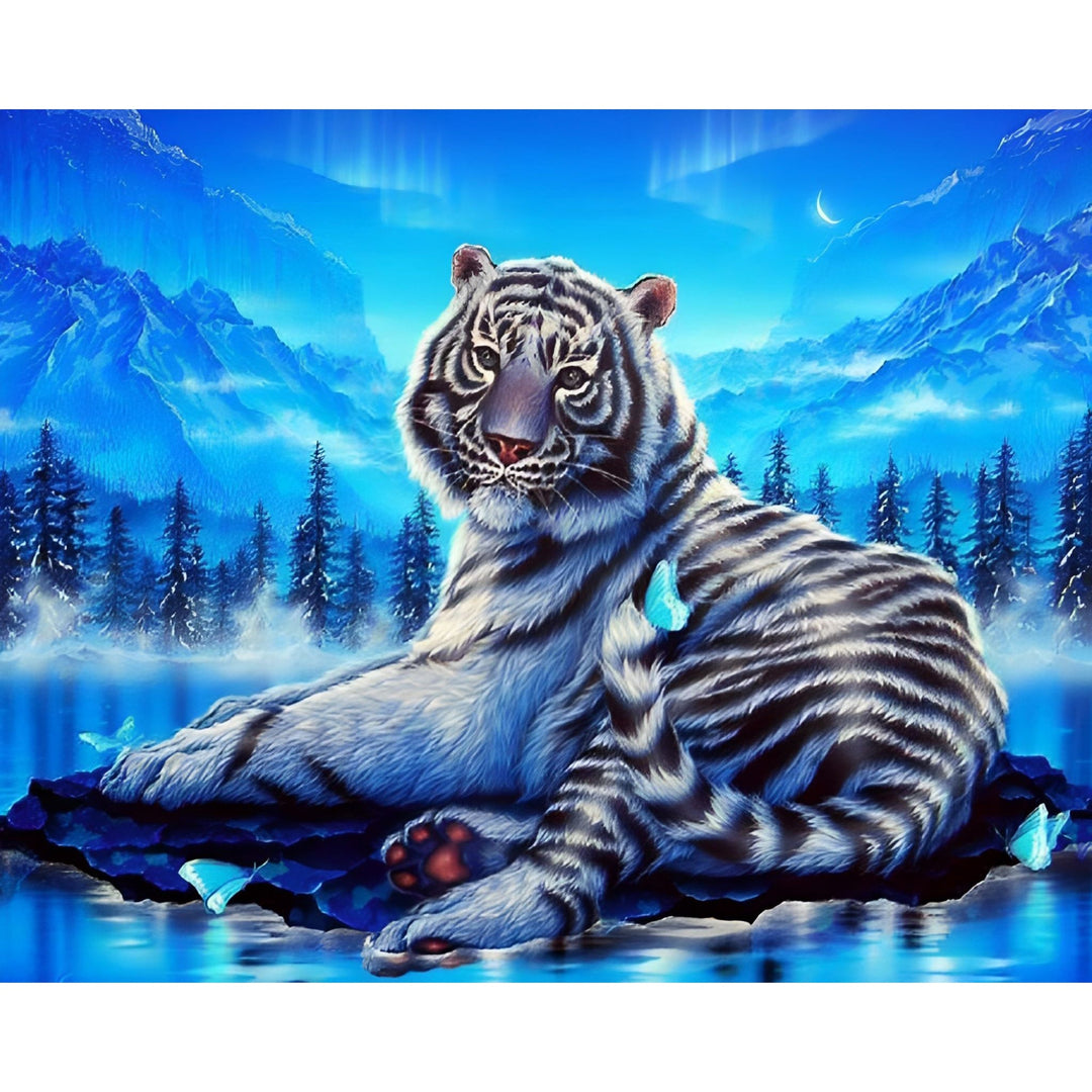 Aurora White Tiger | Diamond Painting