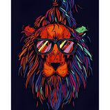 Lion Hipster | Diamond Painting Design - Full Drill Diamond Art with 5d Square or Round Diamonds - AB Drills Available