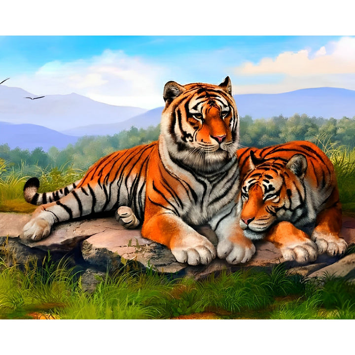Two Tigers Relaxing | Diamond Painting