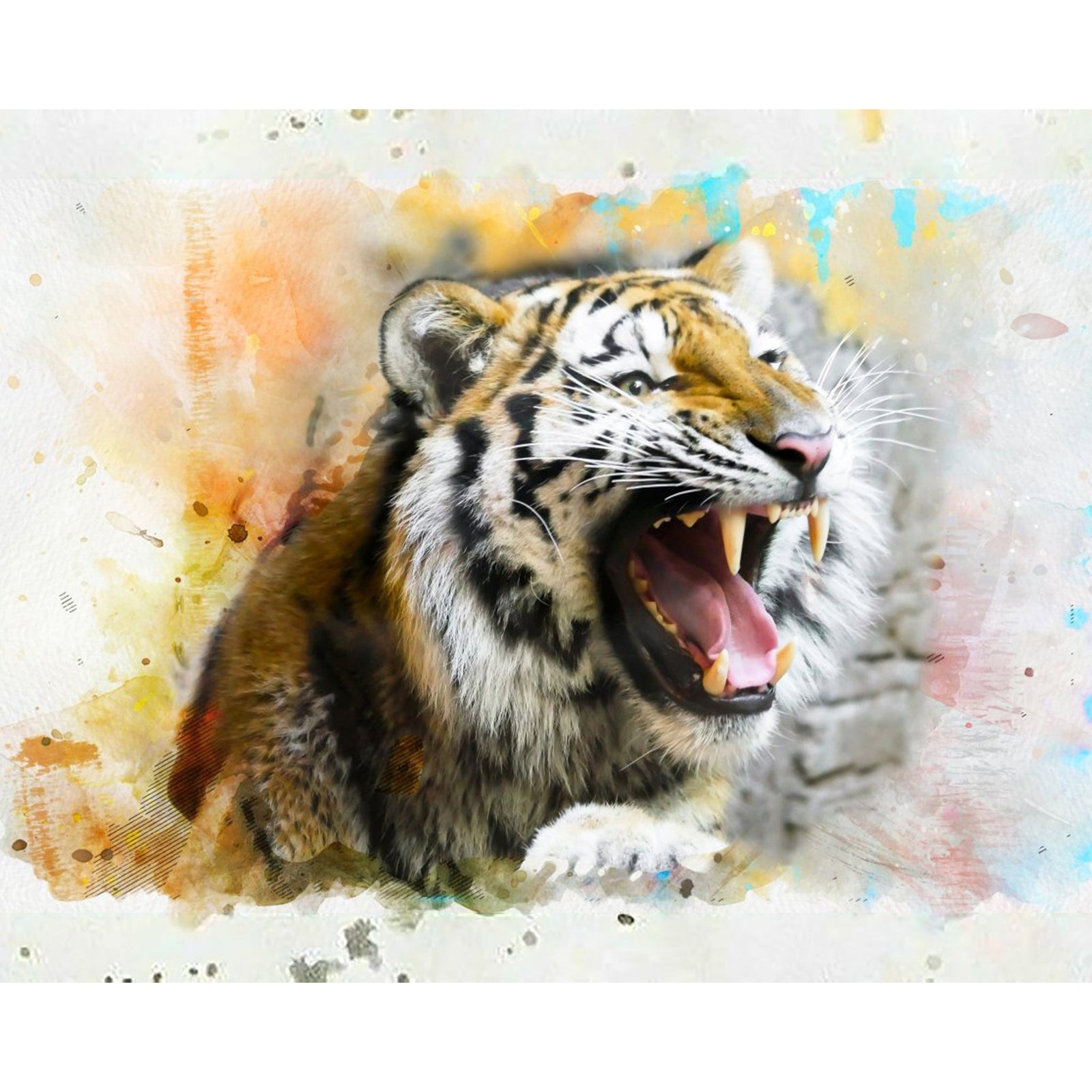 Fierce Tiger | Diamond Painting Design - Full Drill Diamond Art with 5d Square or Round Diamonds - AB Drills Available