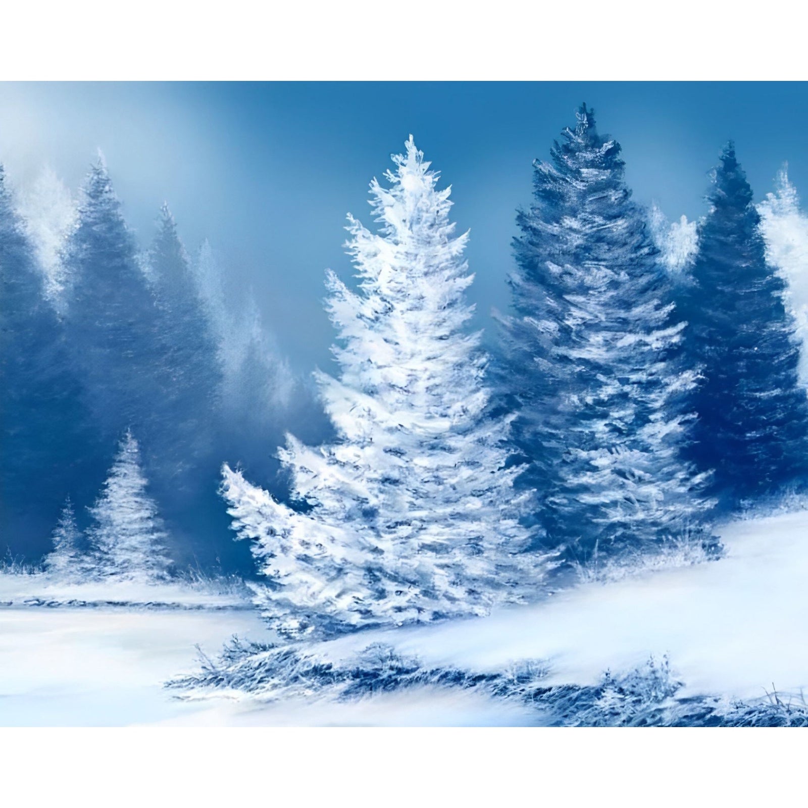 Snowy Winter Day | Diamond Painting Design - Full Drill Diamond Art with 5d Square or Round Diamonds - AB Drills Available