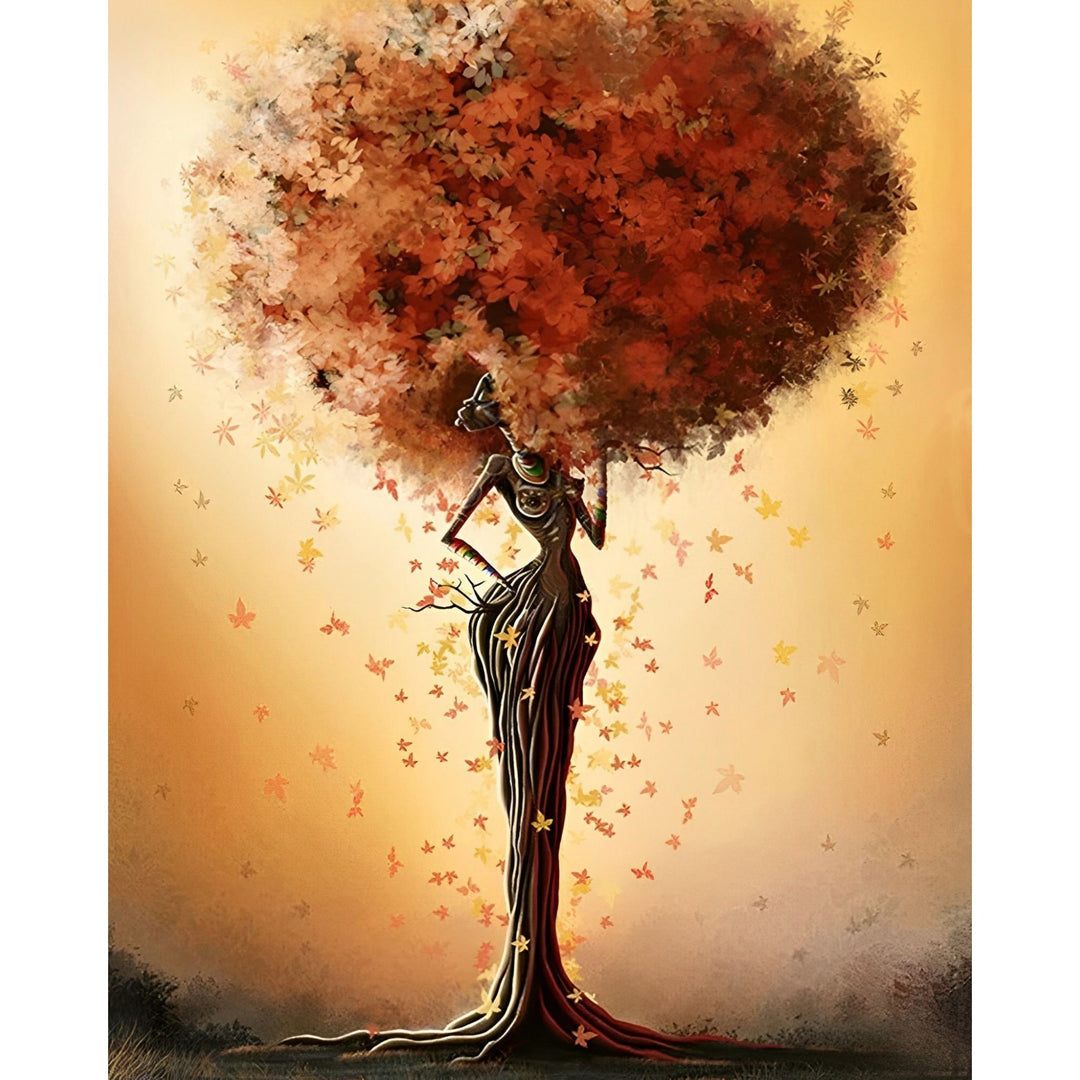African Woman Abstract Tree | Diamond Painting