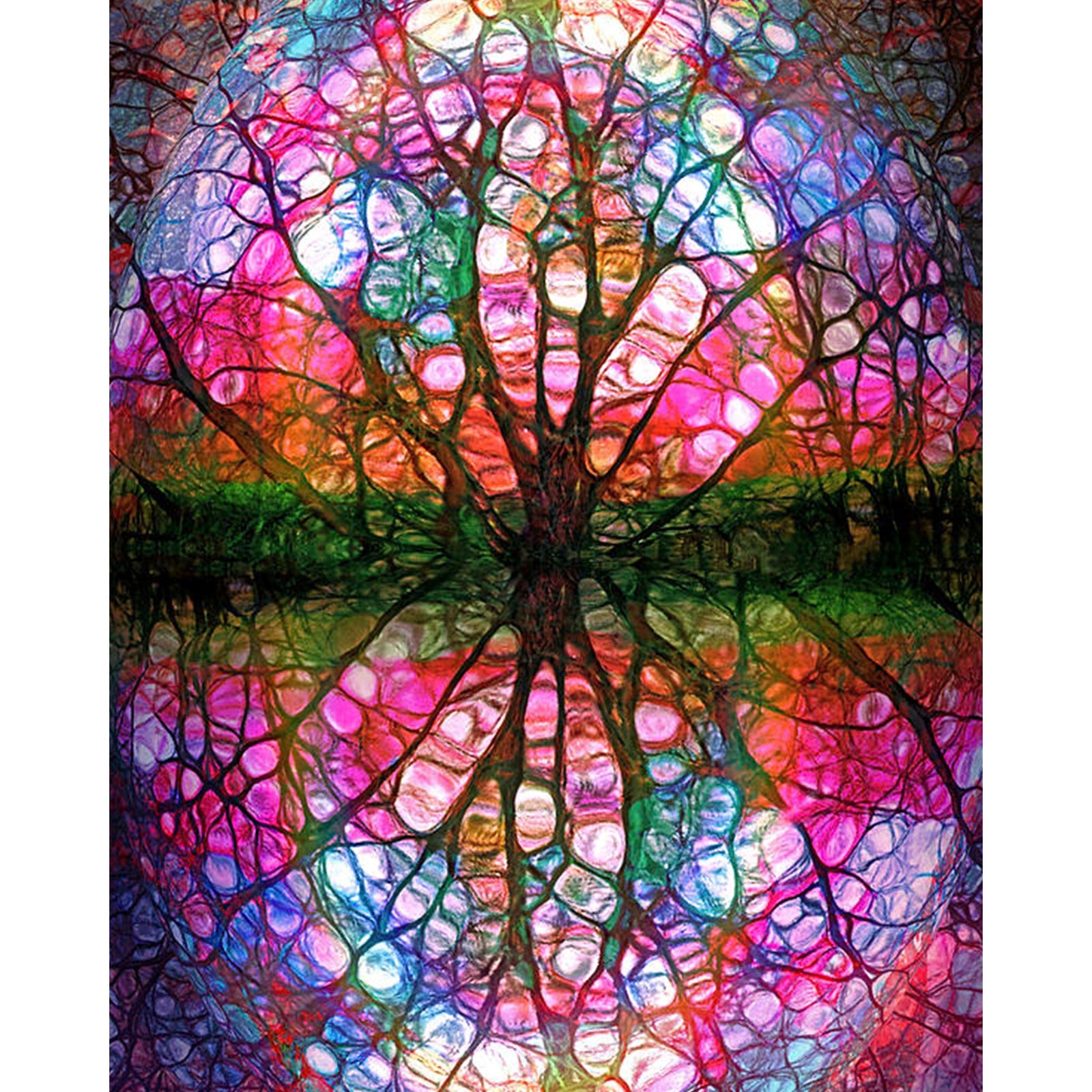 Color Landscape Tree | Diamond Painting Design - Full Drill Diamond Art with 5d Square or Round Diamonds - AB Drills Available