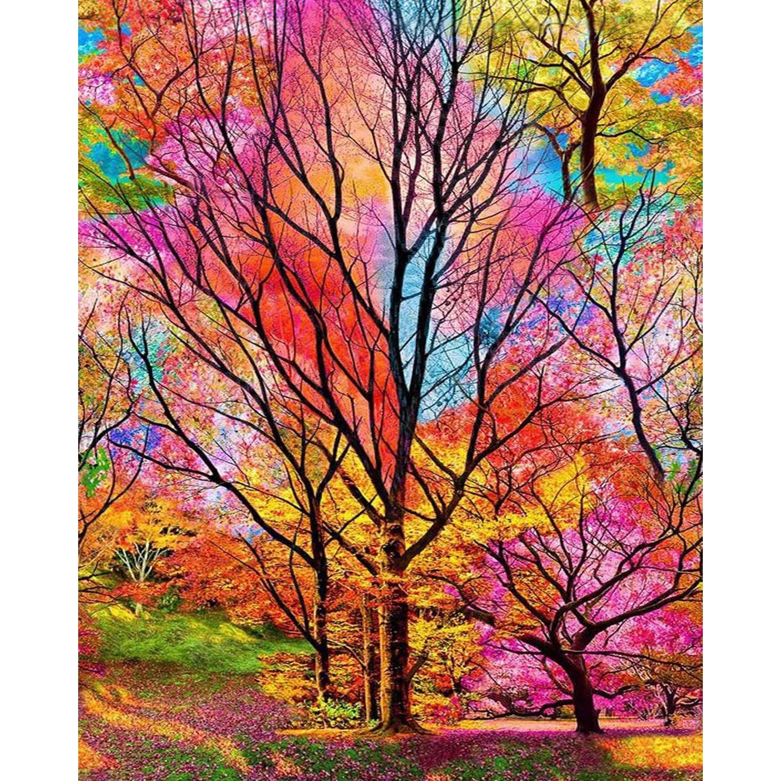 Rainbow Tree | Diamond Painting Design - Full Drill Diamond Art with 5d Square or Round Diamonds - AB Drills Available