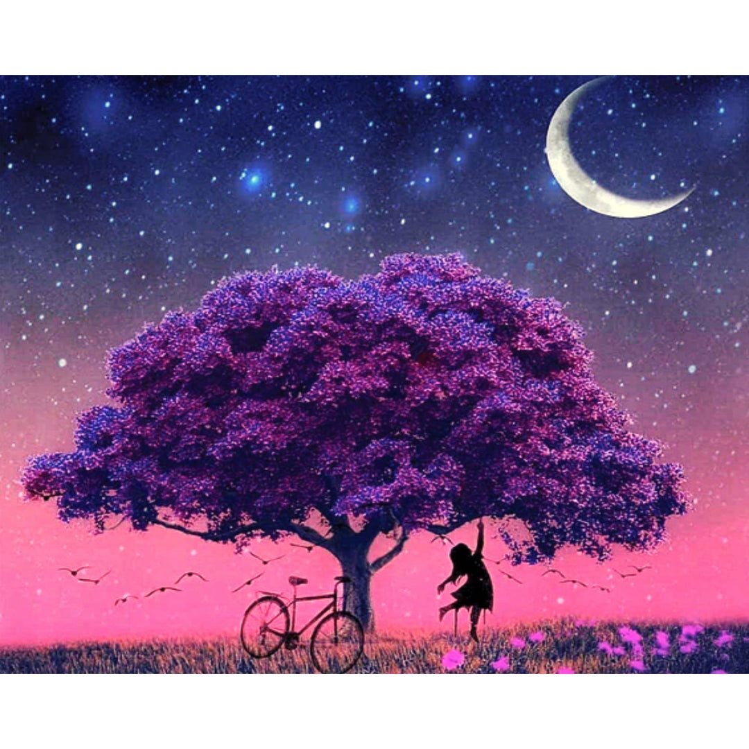 Purple Tree Moon | Diamond Painting