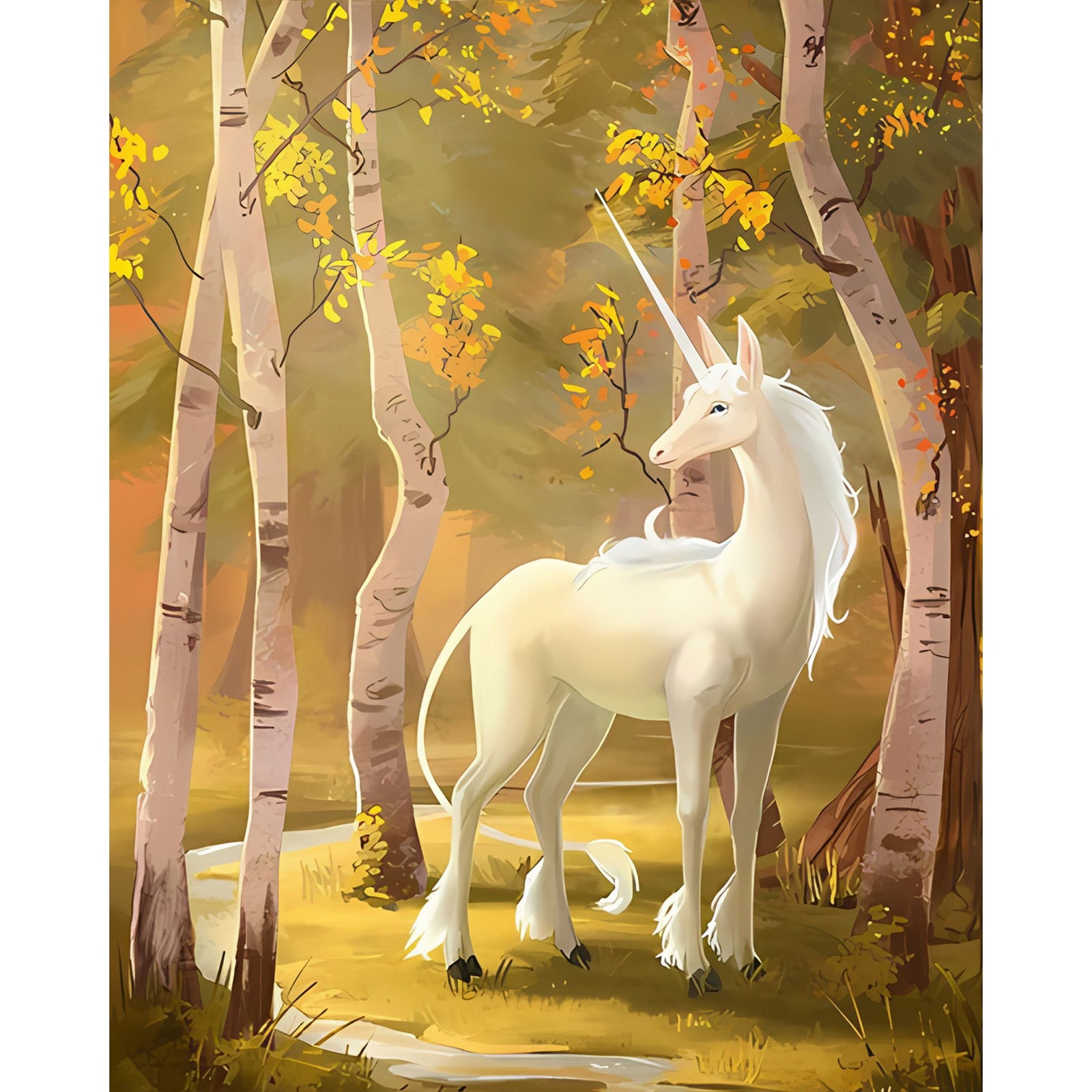 White Unicorn | Diamond Painting Design - Full Drill Diamond Art with 5d Square or Round Diamonds - AB Drills Available