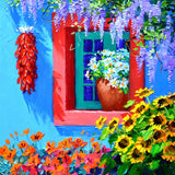 Beach House Window | Diamond Painting Design - Full Drill Diamond Art with 5d Square or Round Diamonds - AB Drills Available