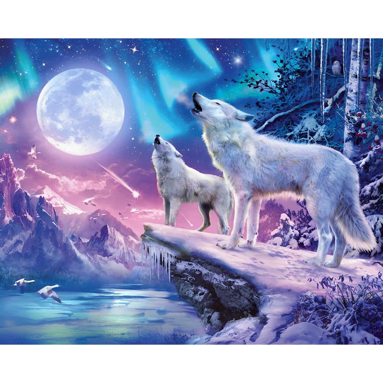 Arctic wolf | Diamond Painting Design - Full Drill Diamond Art with 5d Square or Round Diamonds - AB Drills Available