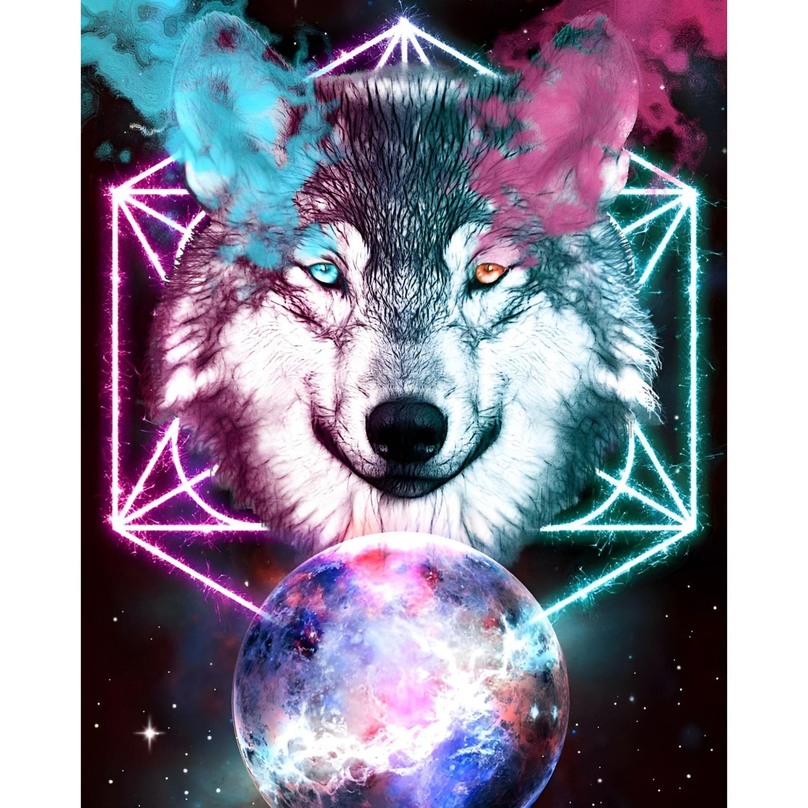 Fantasy Wolf | Diamond Painting Design - Full Drill Diamond Art with 5d Square or Round Diamonds - AB Drills Available