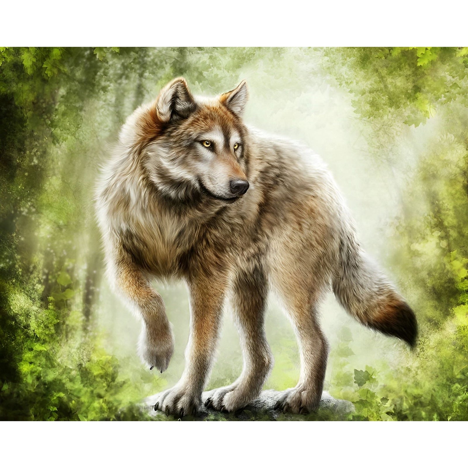 The Forest Wolf | Diamond Painting Design - Full Drill Diamond Art with 5d Square or Round Diamonds - AB Drills Available