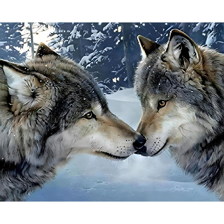 Two Gray Wolves | Diamond Painting