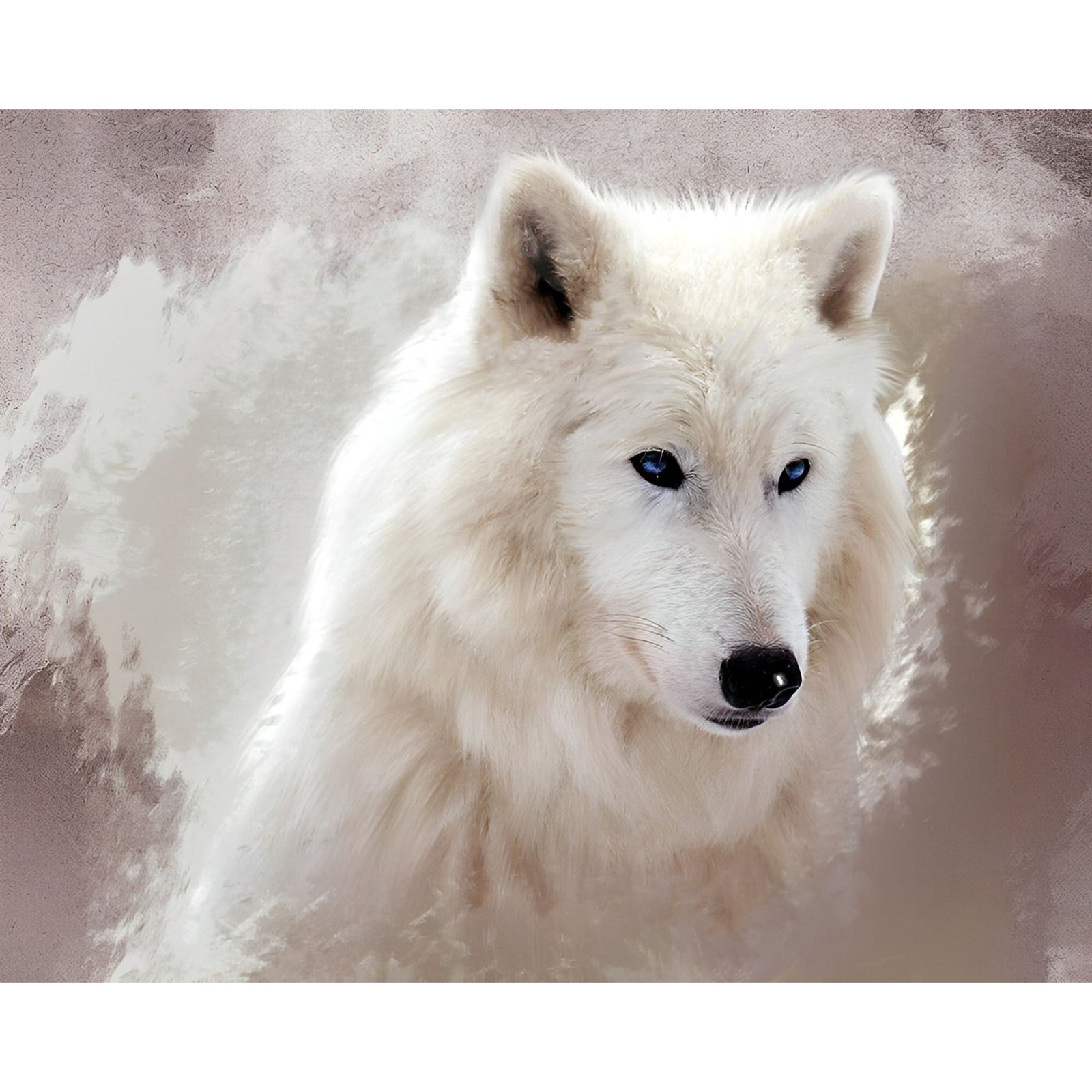 White Wolf Close-up | Diamond Painting Design - Full Drill Diamond Art with 5d Square or Round Diamonds - AB Drills Available