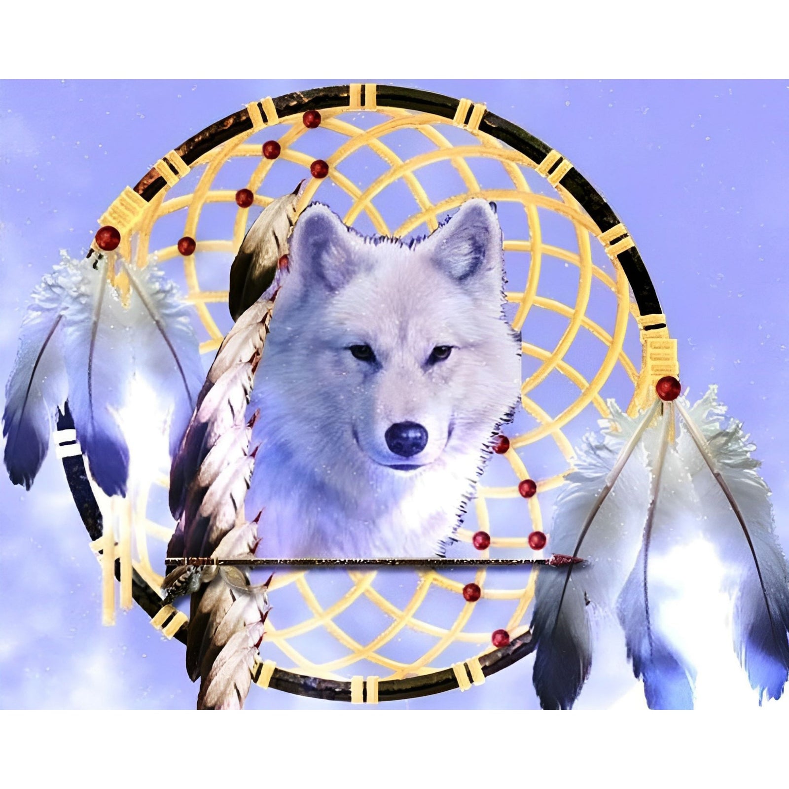 Wolf Dreamcatcher | Diamond Painting Design - Full Drill Diamond Art with 5d Square or Round Diamonds - AB Drills Available