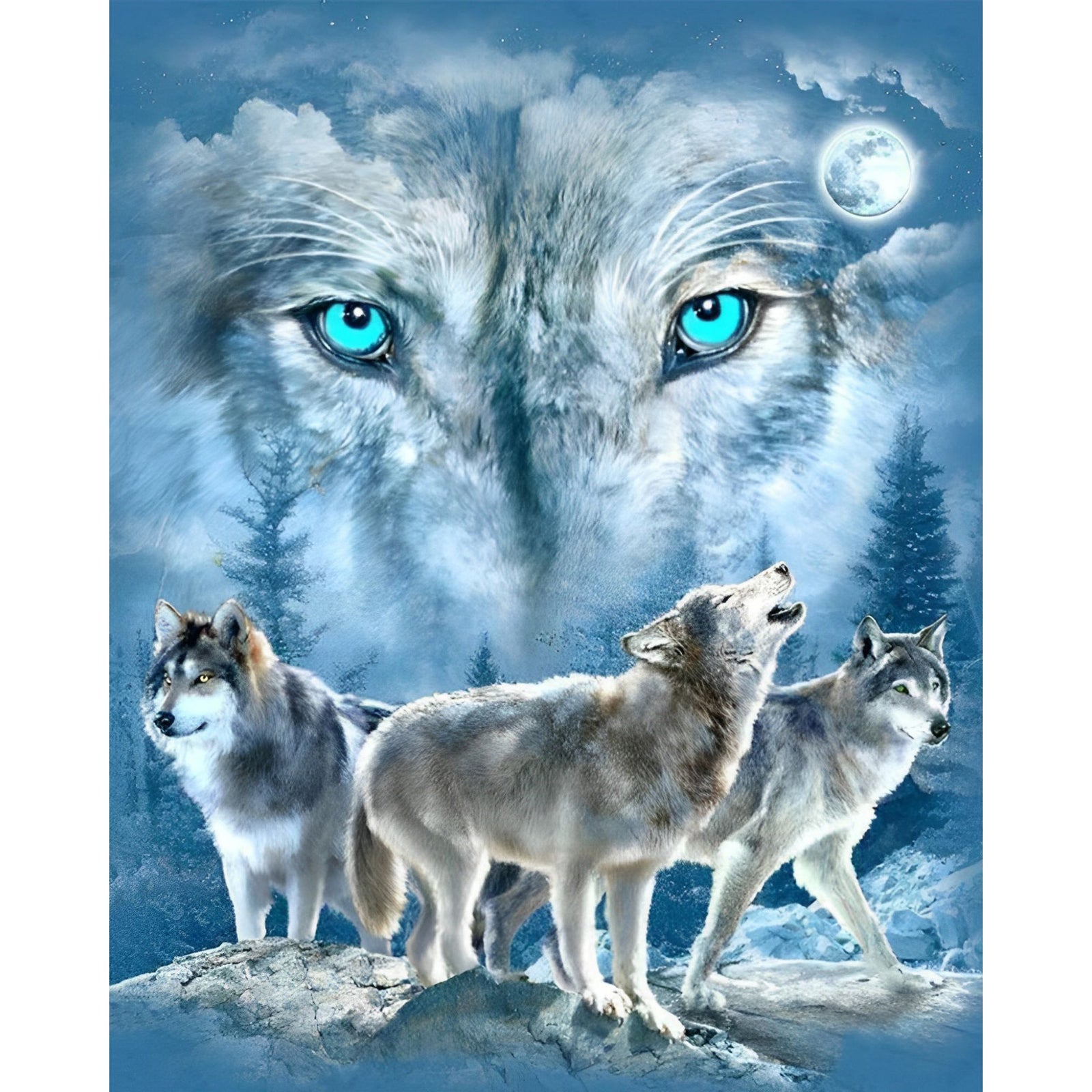 Wolf Stare | Diamond Painting Design - Full Drill Diamond Art with 5d Square or Round Diamonds - AB Drills Available