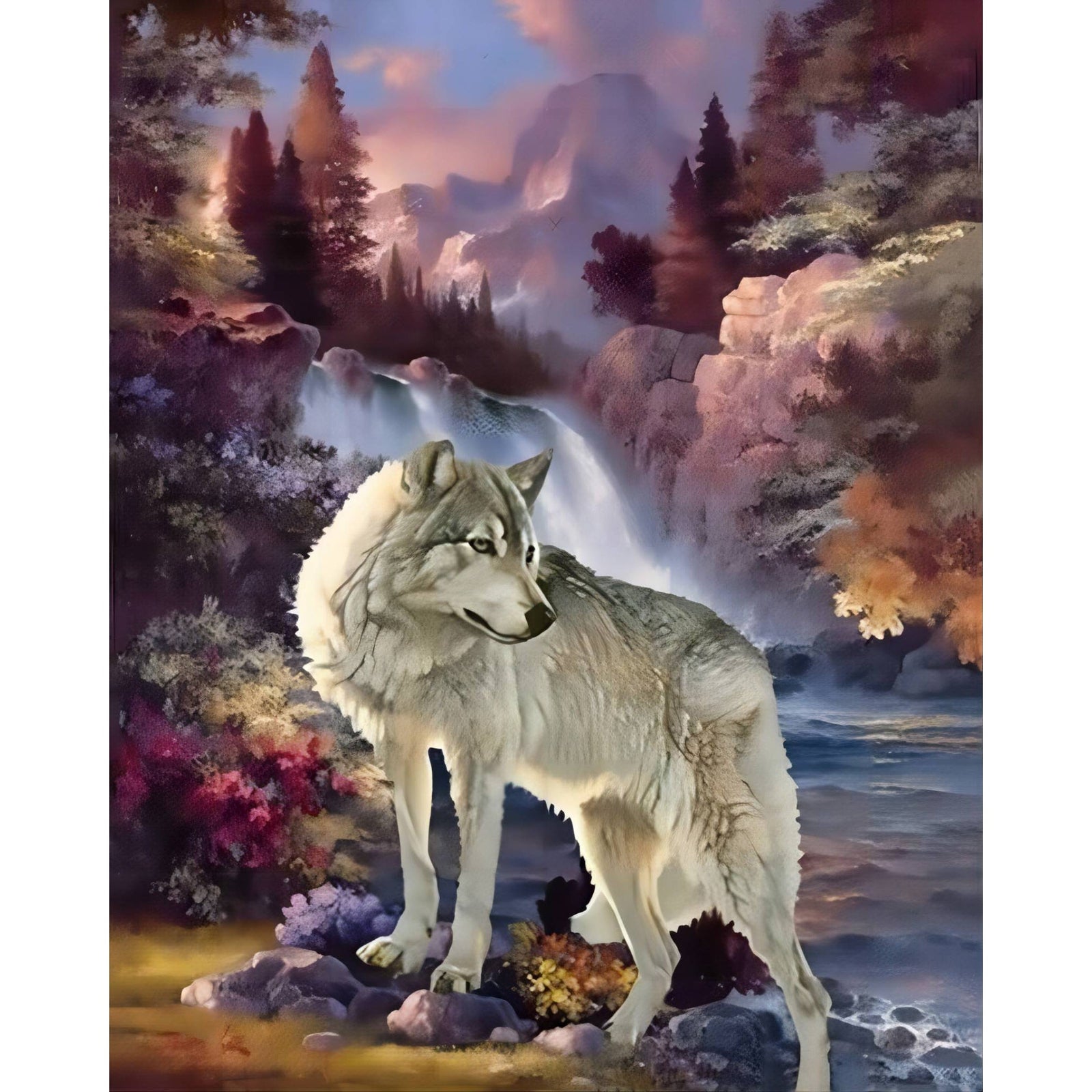 Wolf | Diamond Painting Design - Full Drill Diamond Art with 5d Square or Round Diamonds - AB Drills Available