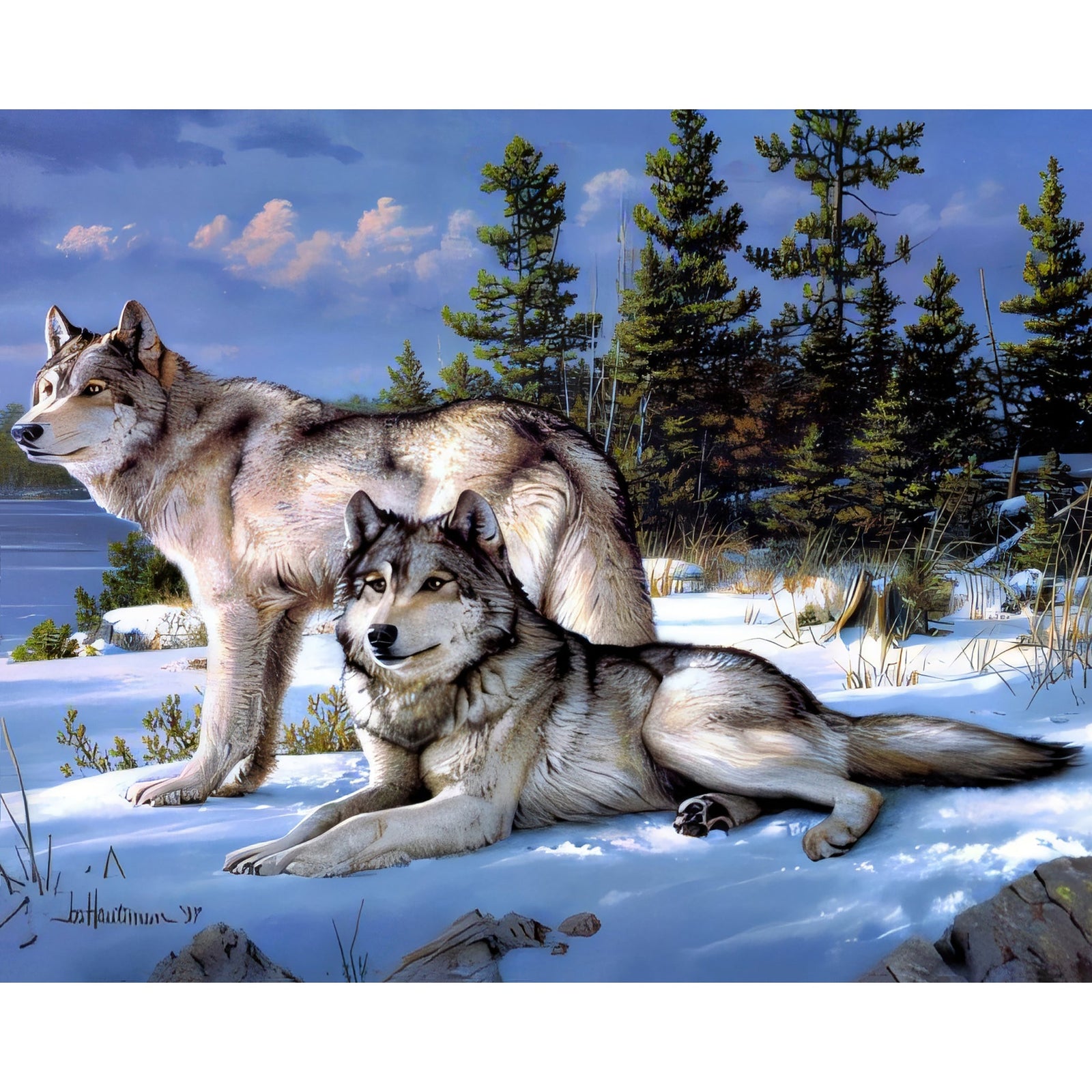 Wolves | Diamond Painting Design - Full Drill Diamond Art with 5d Square or Round Diamonds - AB Drills Available