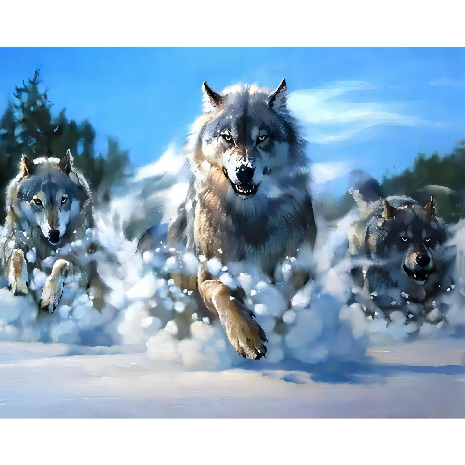 Wolf Pack | Diamond Painting Design - Full Drill Diamond Art with 5d Square or Round Diamonds - AB Drills Available