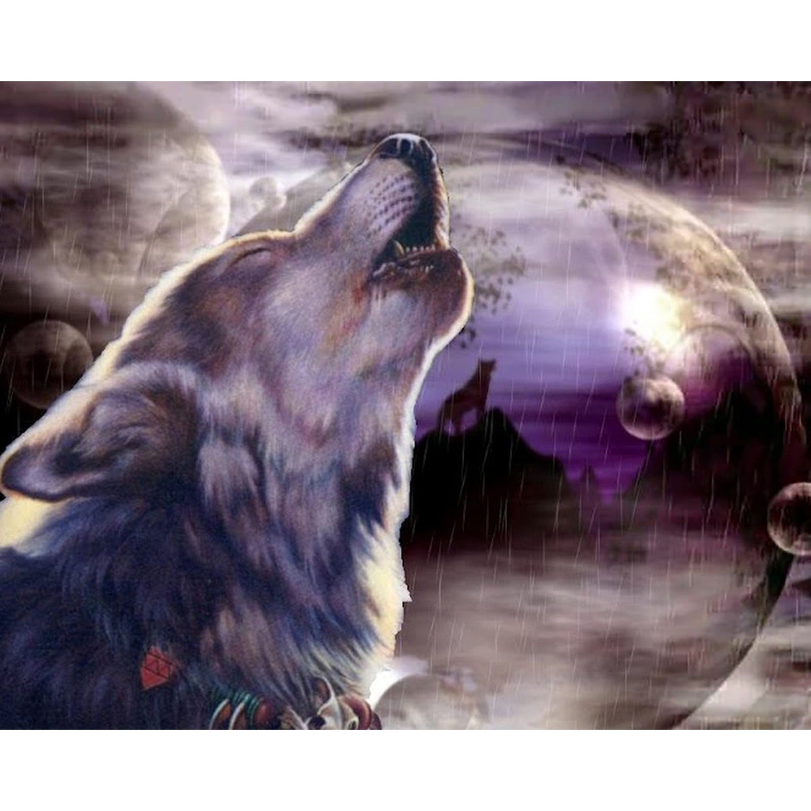 Howl at the Moon | Diamond Painting Design - Full Drill Diamond Art with 5d Square or Round Diamonds - AB Drills Available