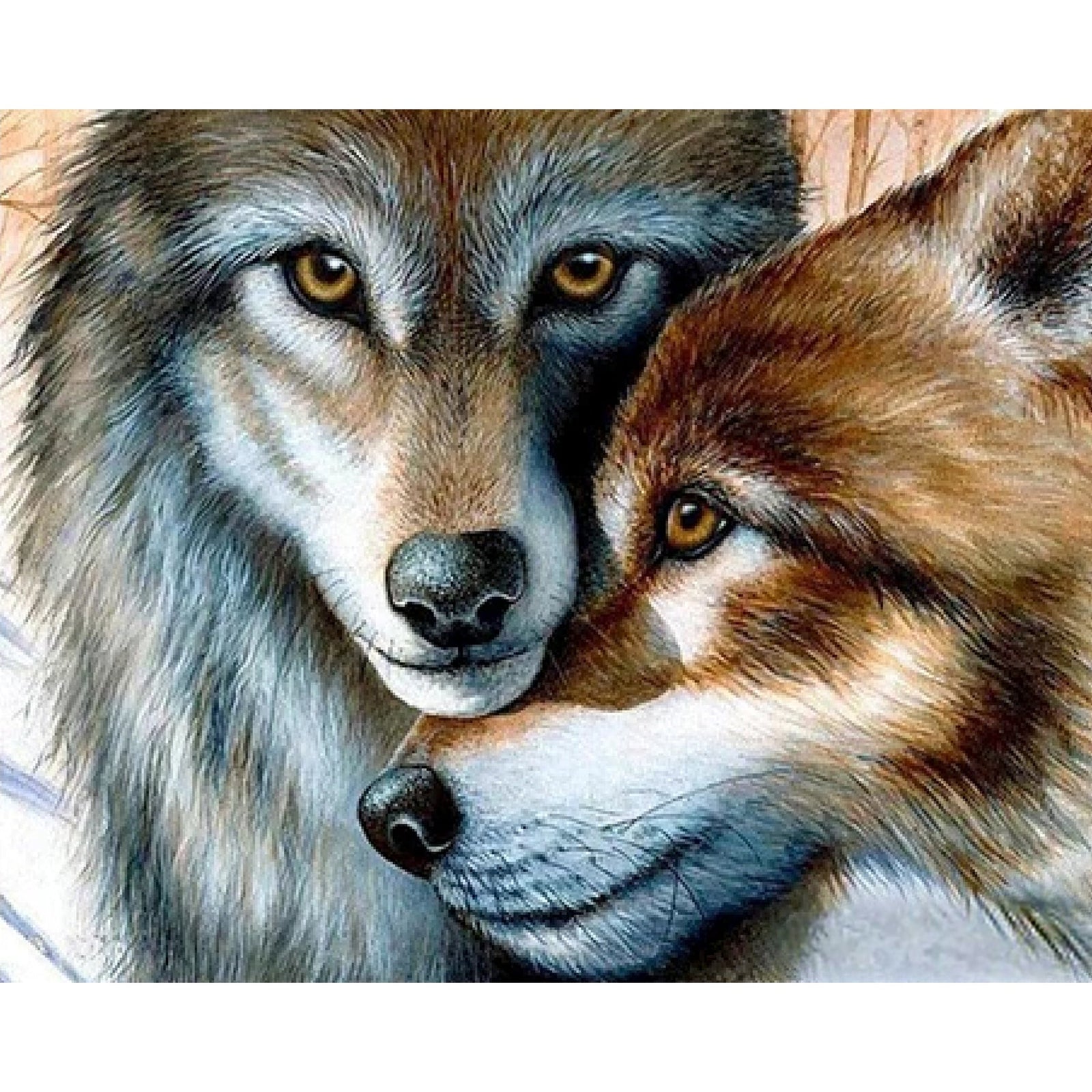 Wolf Couple | Diamond Painting Design - Full Drill Diamond Art with 5d Square or Round Diamonds - AB Drills Available