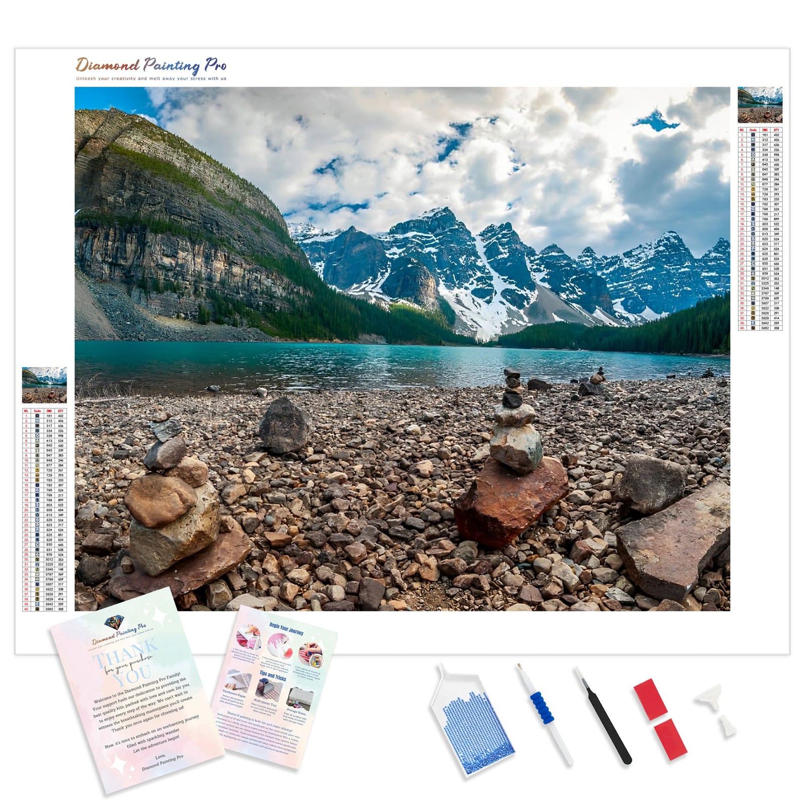 Moraine Lake | Diamond Painting Kit - Full Drill - Square or Round Diamonds with AB Drills Option