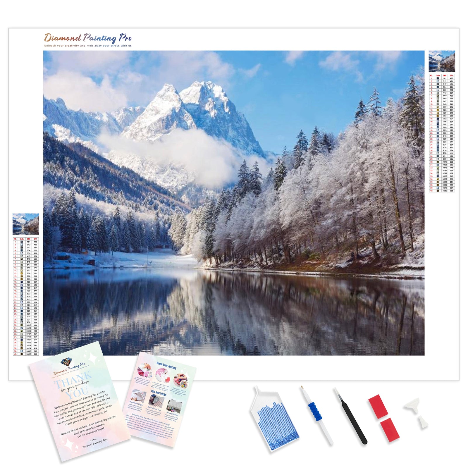 Winter in the Rockies | Diamond Painting Kit - Full Drill - Square or Round Diamonds with AB Drills Option