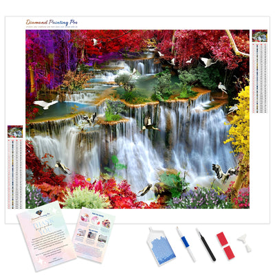 Fairytale Forest with Waterfall | Diamond Painting