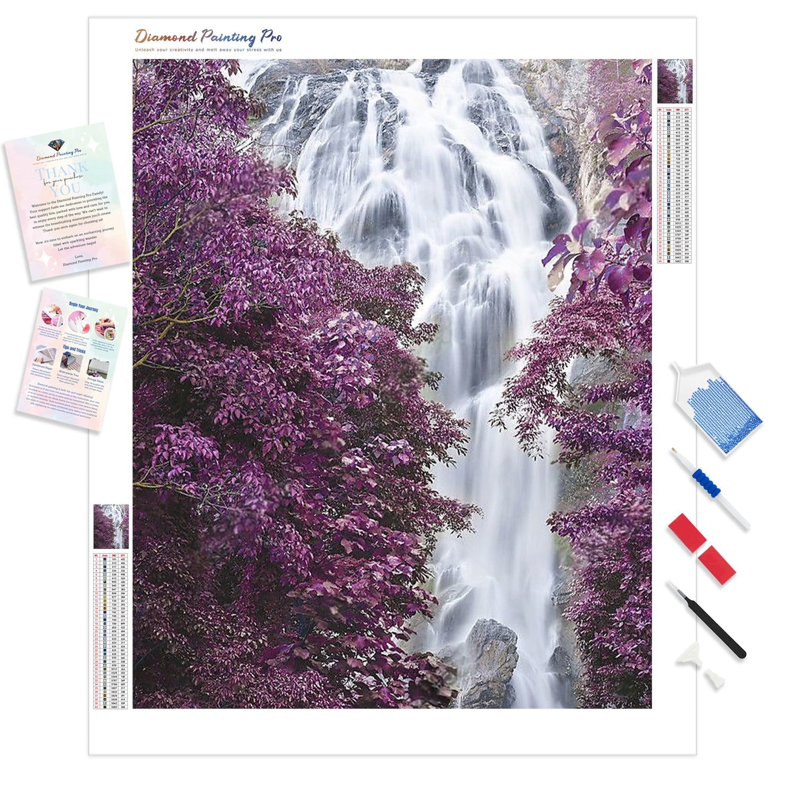 Klonglan Waterfall | Diamond Painting Kit - Full Drill - Square or Round Diamonds with AB Drills Option