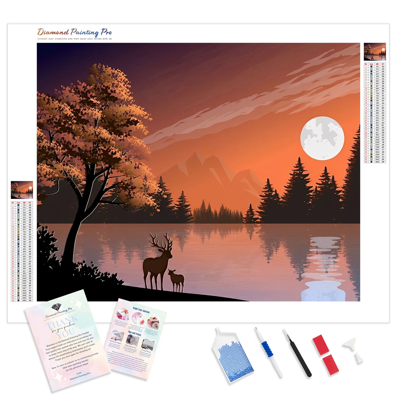 Moonlight Reflections | Diamond Painting Kit - Full Drill - Square or Round Diamonds with AB Drills Option