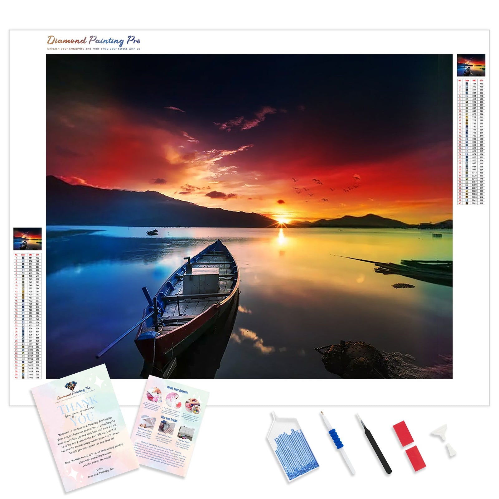 Tranquility Lake | Diamond Painting Kit - Full Drill - Square or Round Diamonds with AB Drills Option