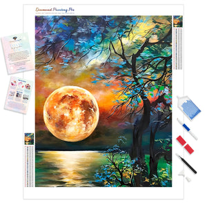 Abstract Moon Tree | Diamond Painting