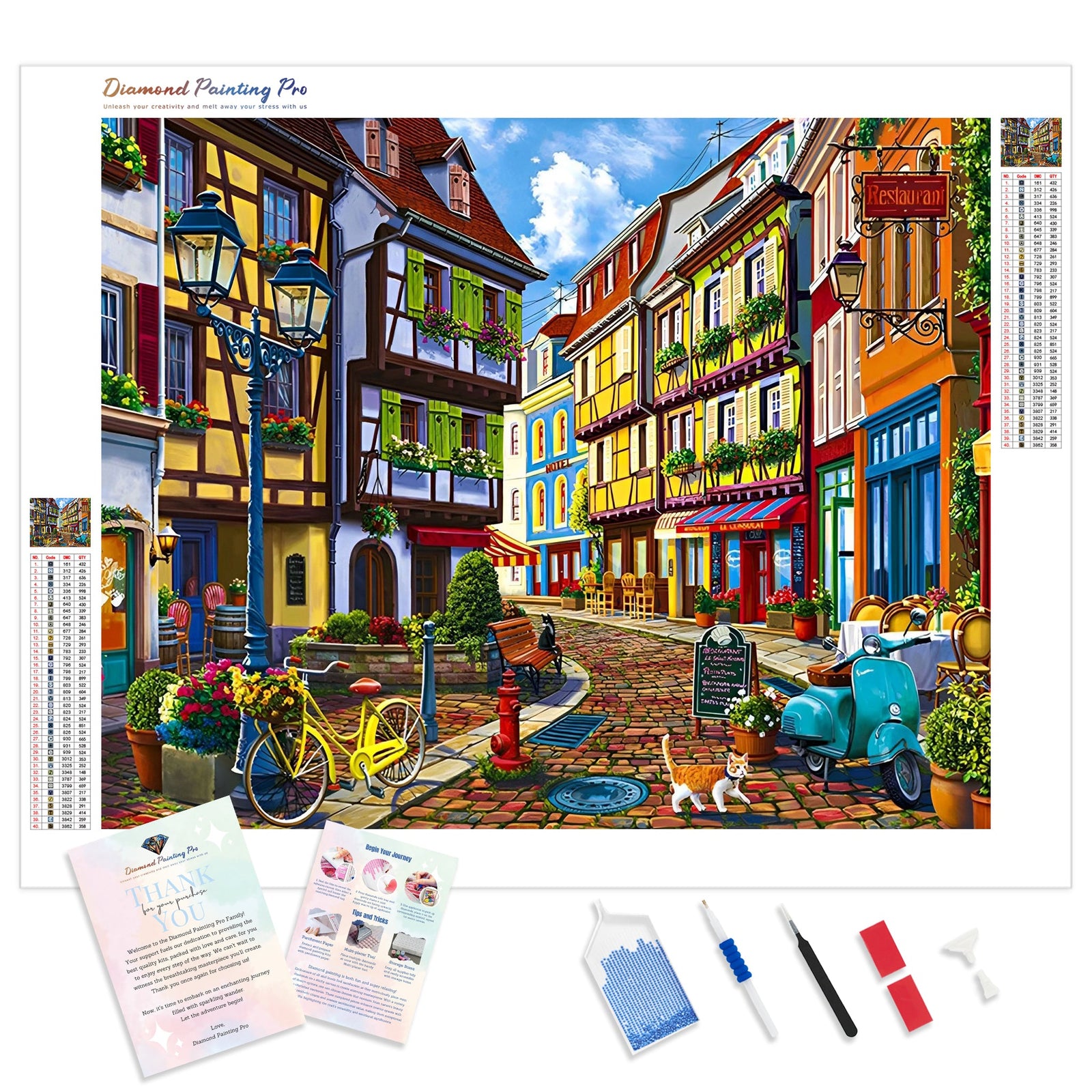 Town Street | Diamond Painting Kit - Full Drill - Square or Round Diamonds with AB Drills Option