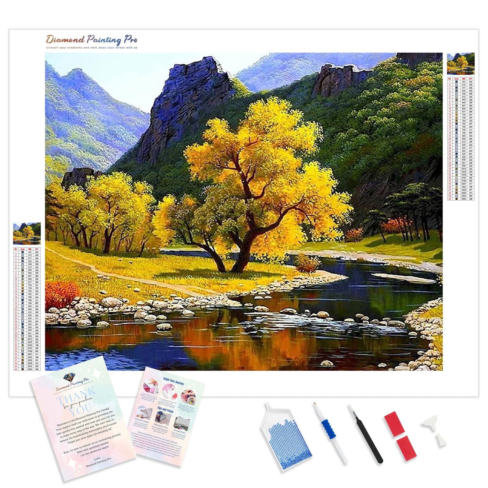 Yellow Trees | Diamond Painting Kit - Full Drill - Square or Round Diamonds with AB Drills Option