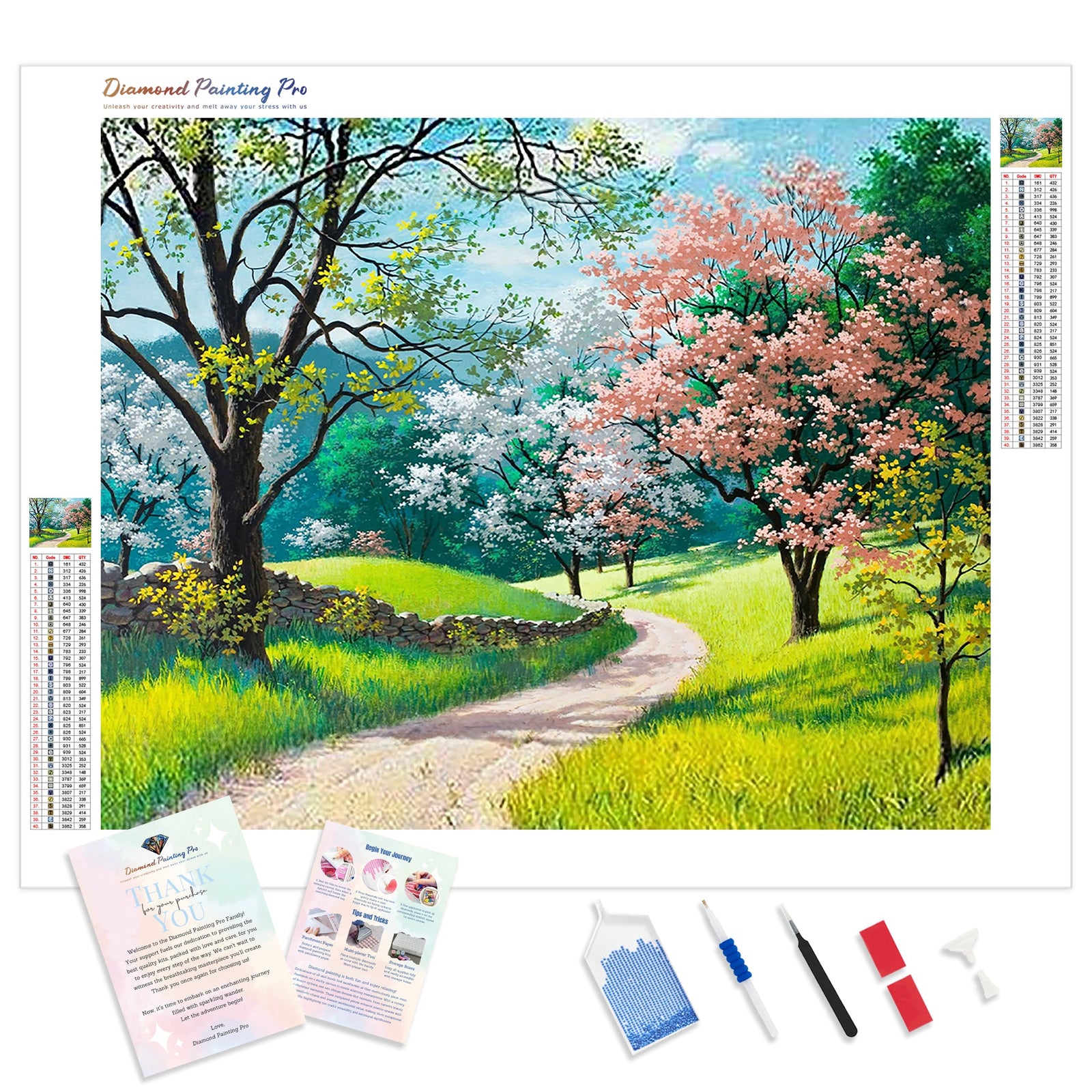 Flowers Bloom in Spring | Diamond Painting Kit - Full Drill - Square or Round Diamonds with AB Drills Option