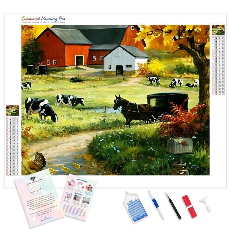 Thriving Cows Farmhouse | Diamond Painting