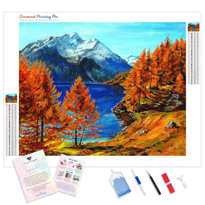 Mountain Fall Lake Scenery | Diamond Painting