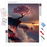 Tree over Clouds | Diamond Painting Kit - Full Drill - Square or Round Diamonds with AB Drills Option