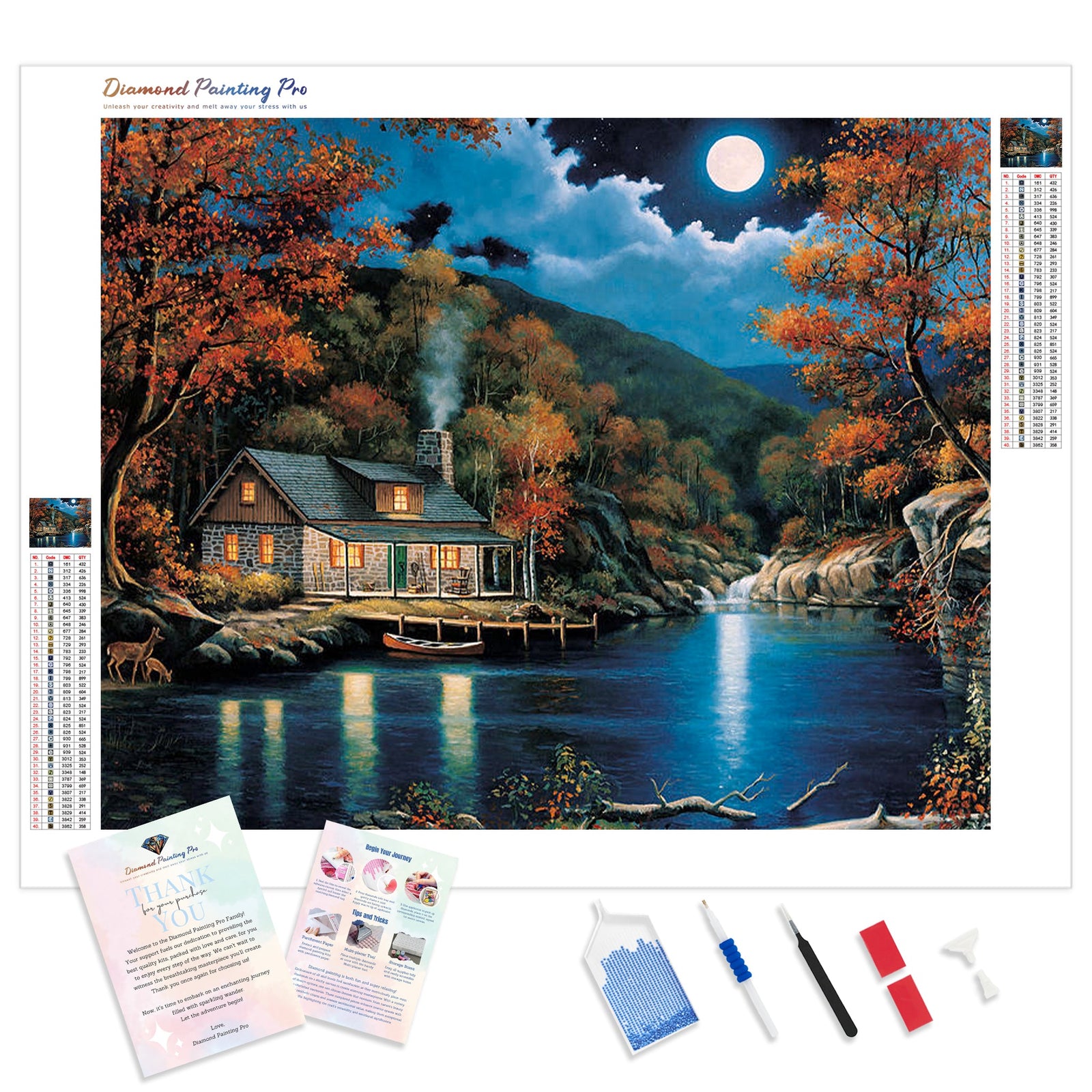 Cabin by the Greet Lake | Diamond Painting Kit - Full Drill - Square or Round Diamonds with AB Drills Option