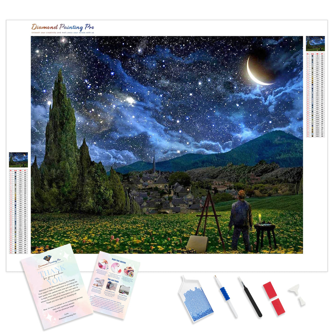 Under Starry Stars | Diamond Painting Kit - Full Drill - Square or Round Diamonds with AB Drills Option