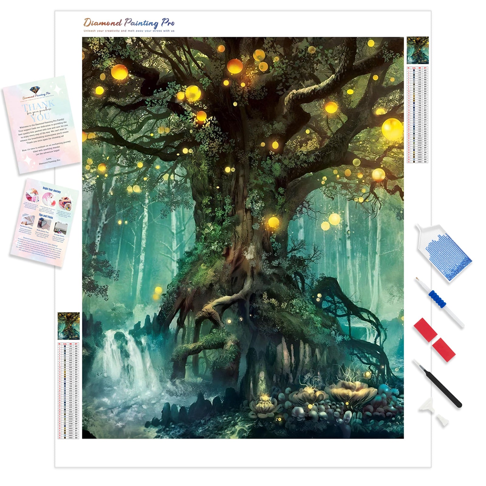 Magic Tree | Diamond Painting Kit - Full Drill - Square or Round Diamonds with AB Drills Option