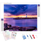 Santa Cruz Lighthouse | Diamond Painting Kit - Full Drill - Square or Round Diamonds with AB Drills Option