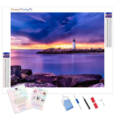 Santa Cruz Lighthouse | Diamond Painting Kit - Full Drill - Square or Round Diamonds with AB Drills Option