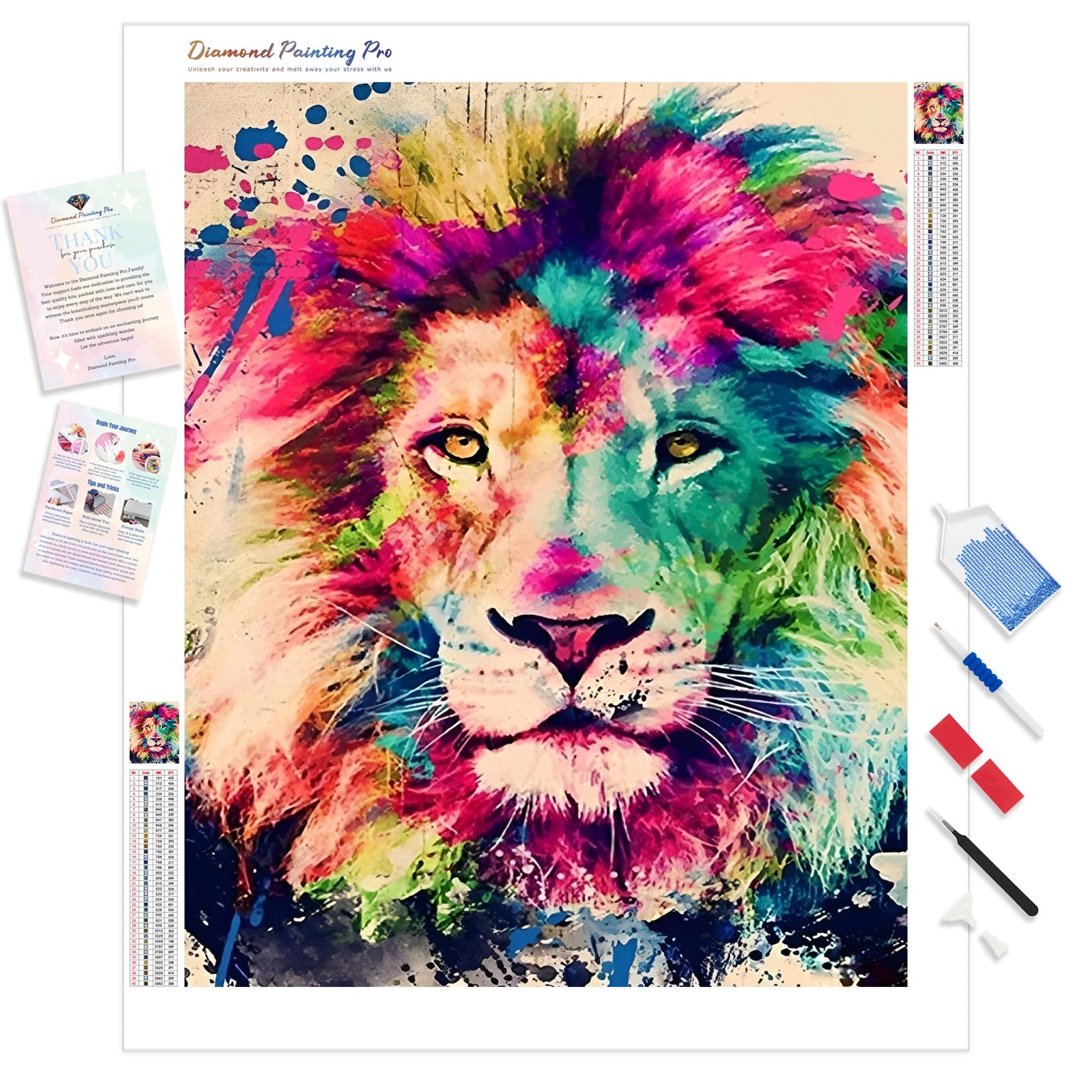 Creative Lion | Diamond Painting Kit - Full Drill - Square or Round Diamonds with AB Drills Option