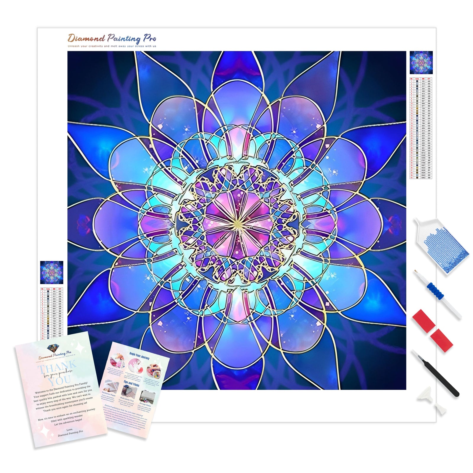 Vibrant Mandalas | Diamond Painting Kit - Full Drill - Square or Round Diamonds with AB Drills Option