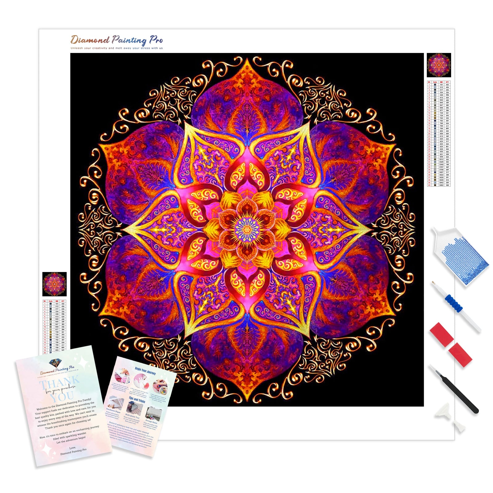 Bright Mandalas | Diamond Painting Kit - Full Drill - Square or Round Diamonds with AB Drills Option