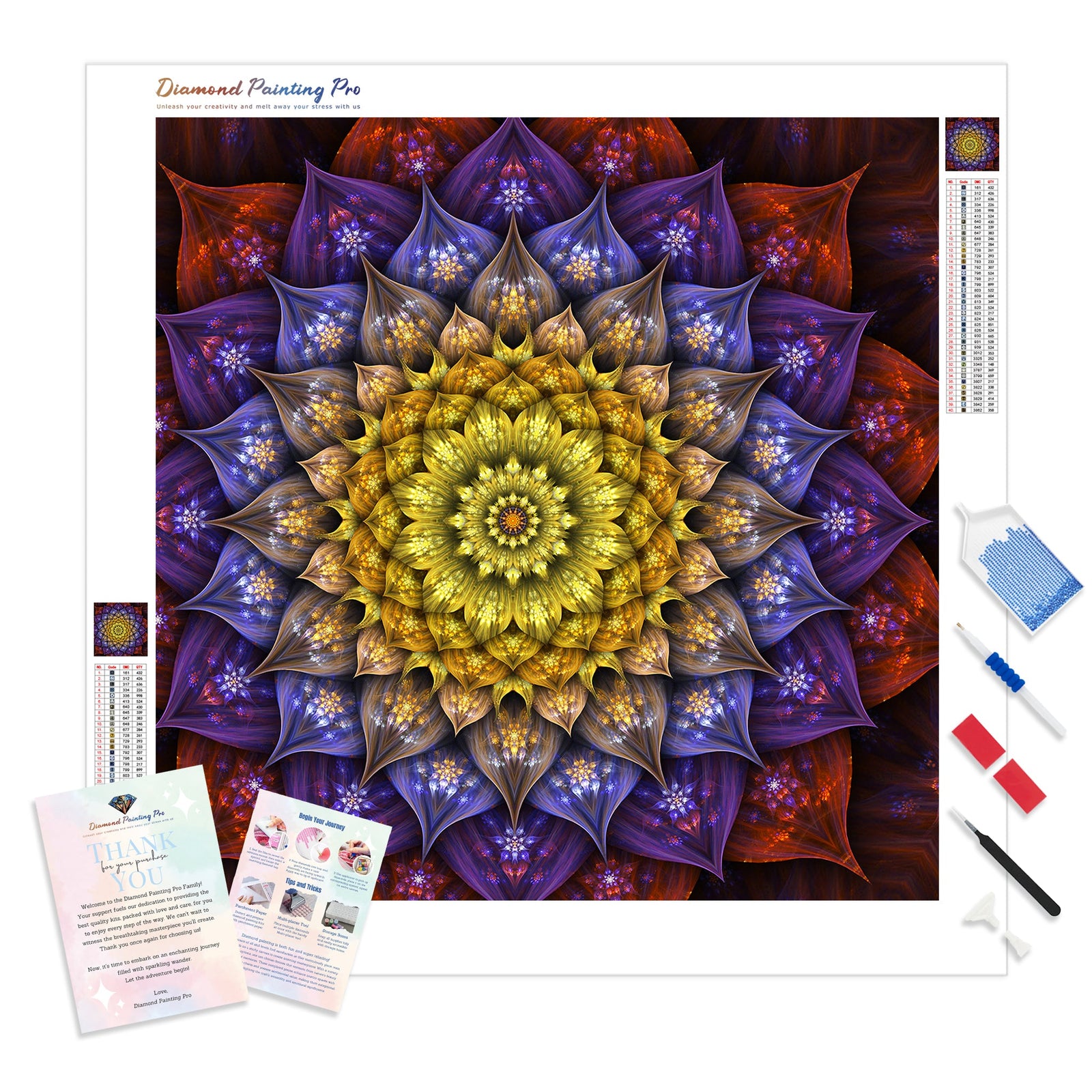 Intricate Mandalas | Diamond Painting Kit - Full Drill - Square or Round Diamonds with AB Drills Option