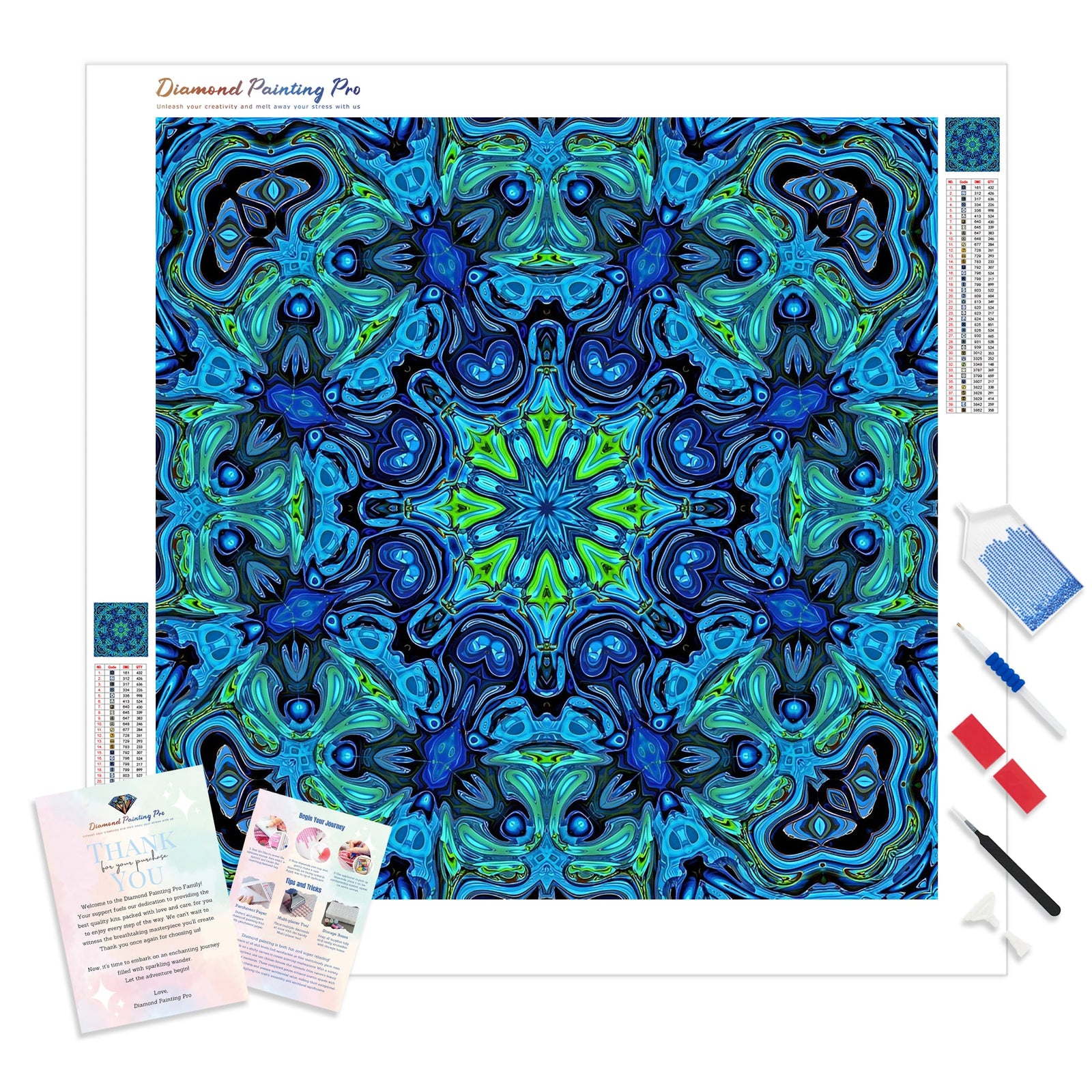 Mandalas Style | Diamond Painting Kit - Full Drill - Square or Round Diamonds with AB Drills Option