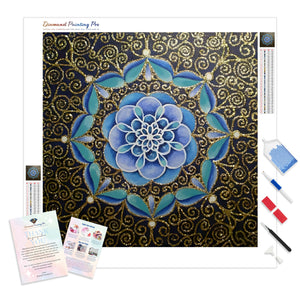 Mandalas in Blue and Gold | Diamond Painting