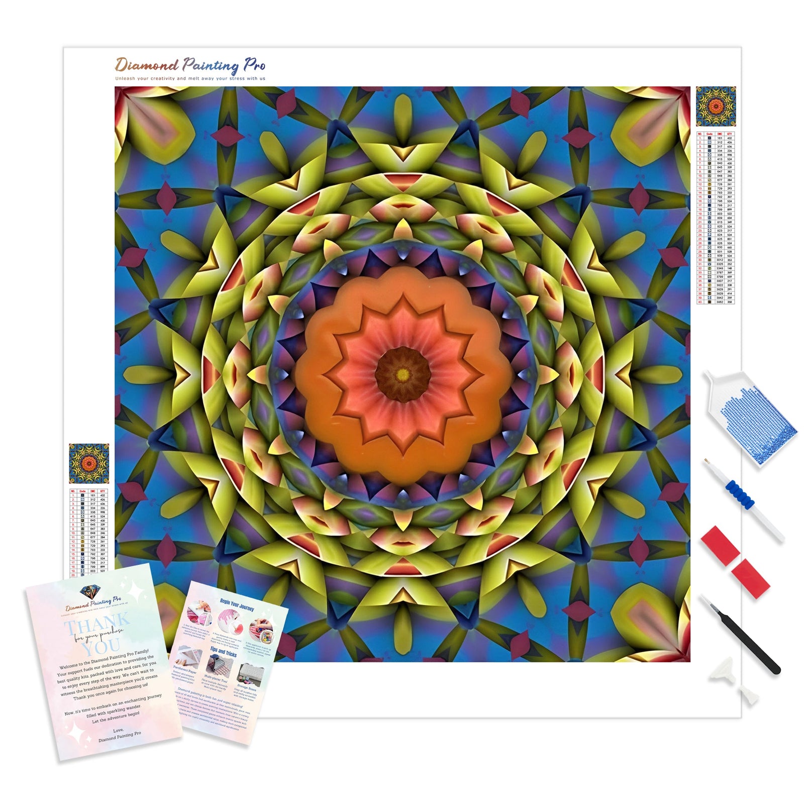 Psychedelic Mandalas | Diamond Painting Kit - Full Drill - Square or Round Diamonds with AB Drills Option