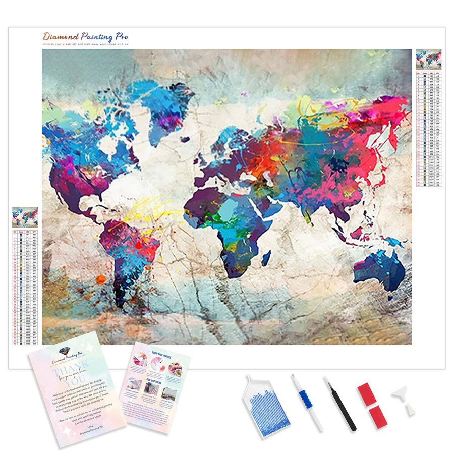 Map Diamond Painting Kits | Full Drill Diamond Art – Diamond Painting Pro