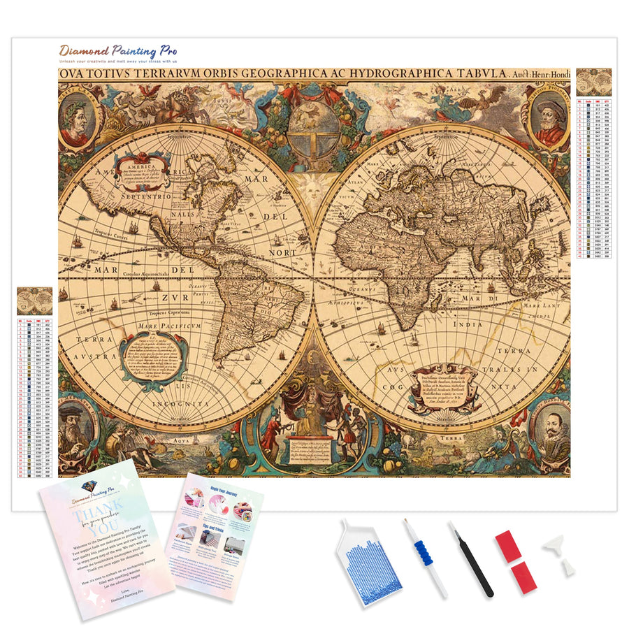Diamond Layout World Map Map Diamond Painting Kits | Full Drill Diamond Art – Diamond Painting Pro
